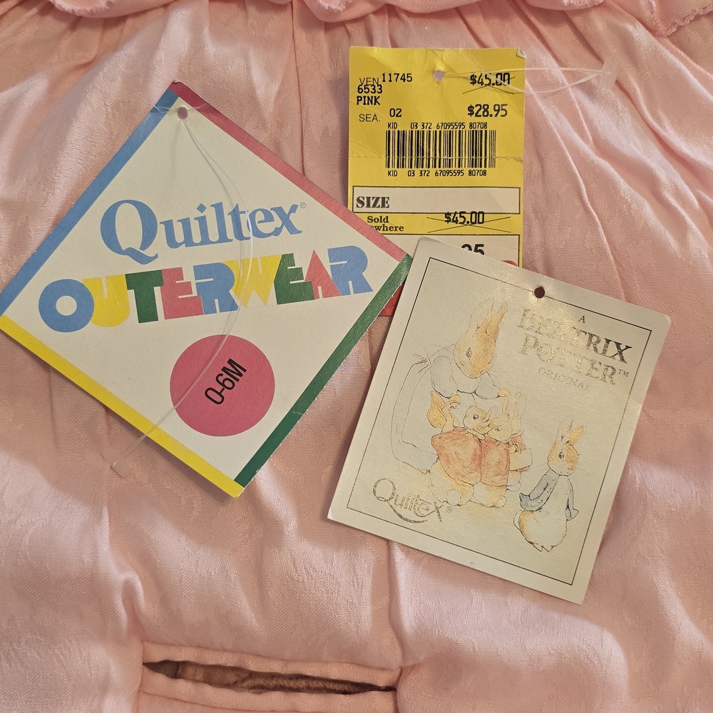 Vintage Quiltex NWT Pink Baby Snowsuit Winter Clean Infant Adorable Size 3-6 M - Picture 4 of 11